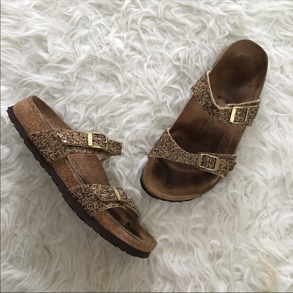 birkenstock bronze sandals